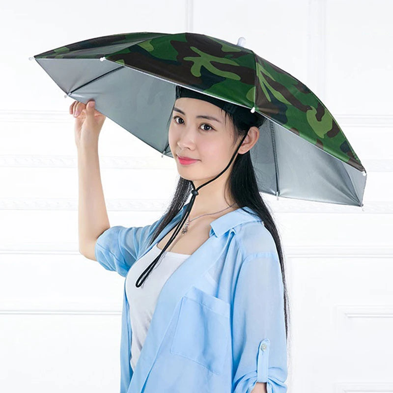 Folding Umbrella Hat – Hands-Free Outdoor Cap for Fishing Outdoor Umbrella Hat Axl