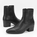 Men's Handmade Chunky Heel Motorcycle Ankle Boots | Zipper Motorcycle Ankle Boots Axl Black 44
