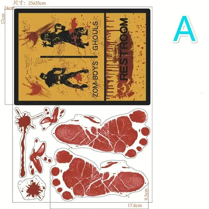 Halloween Blood Handprint Wall & Window Stickers | Horror Decals Halloween Wall Decals Axl A