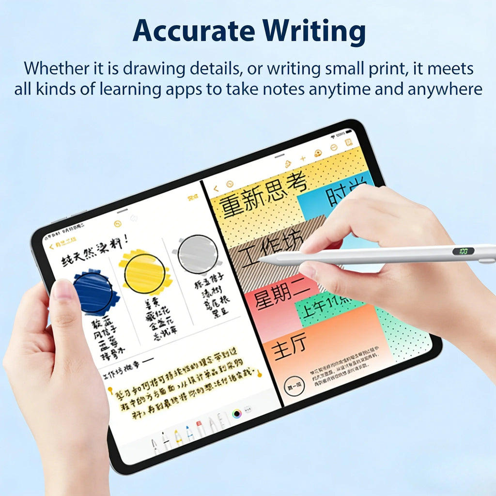 iPad Stylus Pen – LED Power, Palm Rejection, Tilt 2018–2025 iPad Stylus Pen Axl