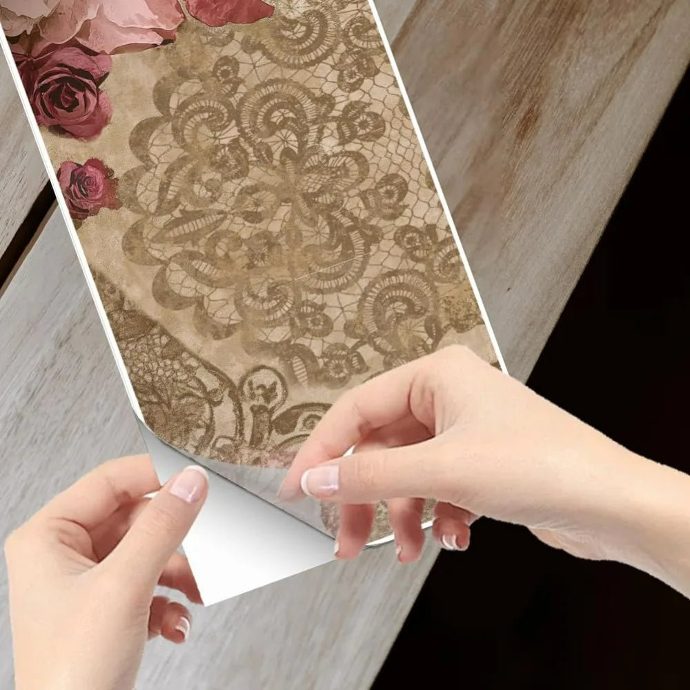 Lace Rose Rub-On Transfers for Furniture – 3 Sheets 11.8x5.9" Craft Transfer Decals Axl