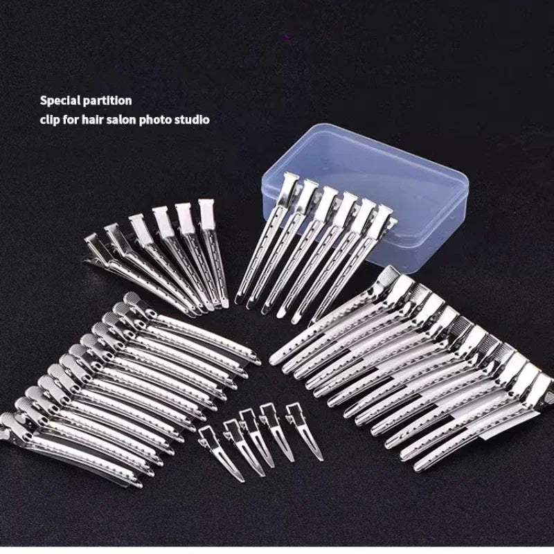 10-Pack Stainless Steel Duckbill Hair Clips – Salon & Makeup Hair Styling Clips Axl