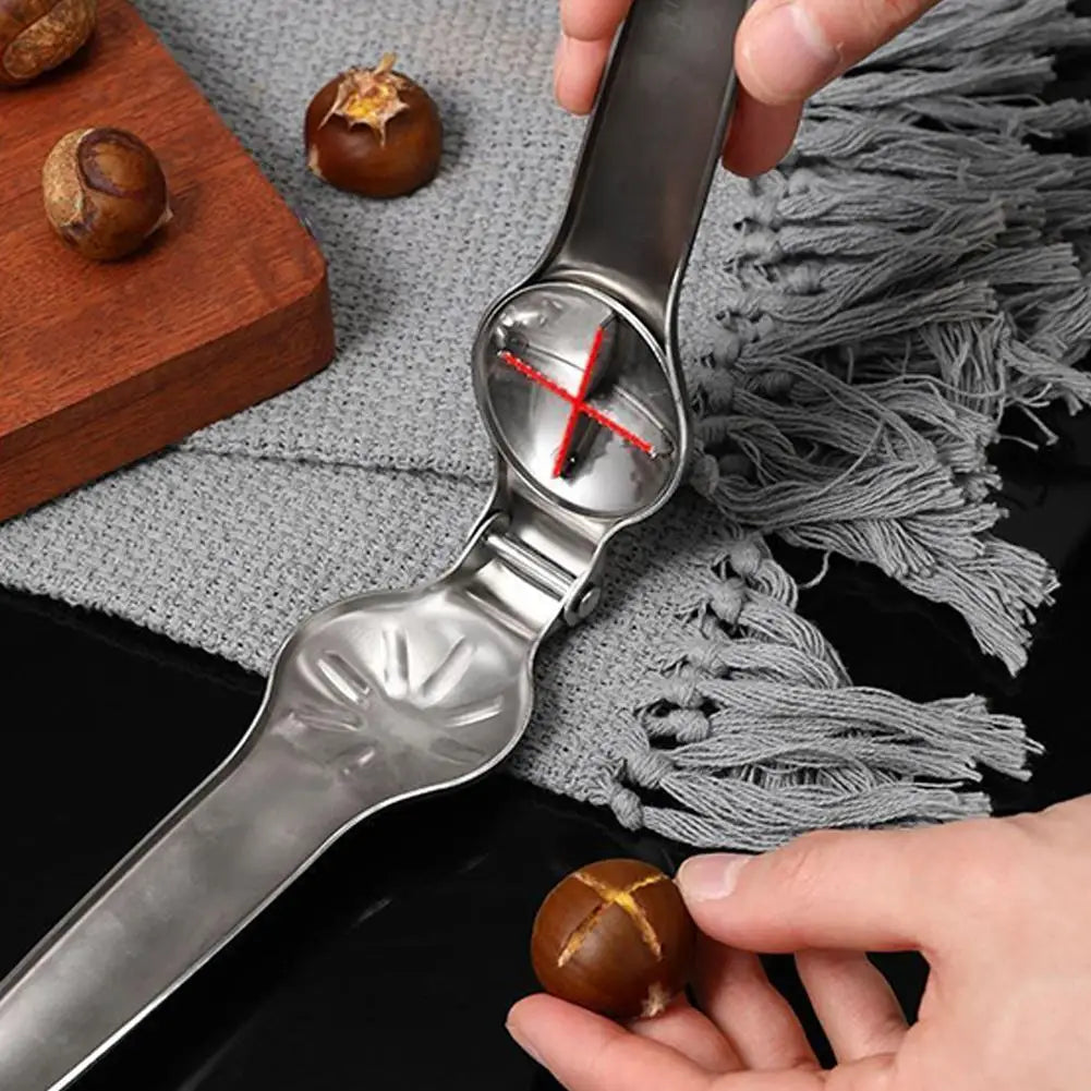 2-in-1 Stainless Steel Nut Cracker & Chestnut Opener | KITPIPI Nut Cracker Tool Axl