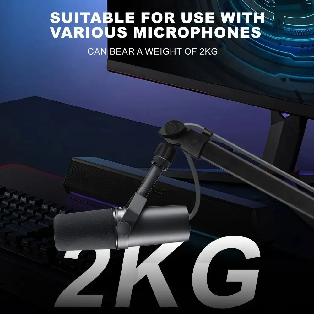 360° Desk Microphone Boom Arm Stand – Gaming & Studio Microphone Boom Arm Axl