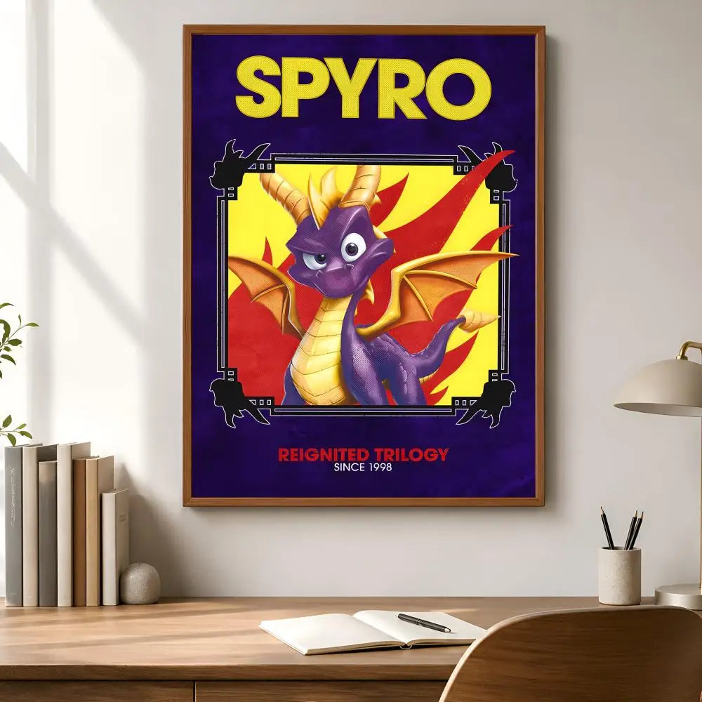 Spyro Game Waterproof PVC Wall Poster – Peel-and-Stick HD Art Wall Art Poster Axl