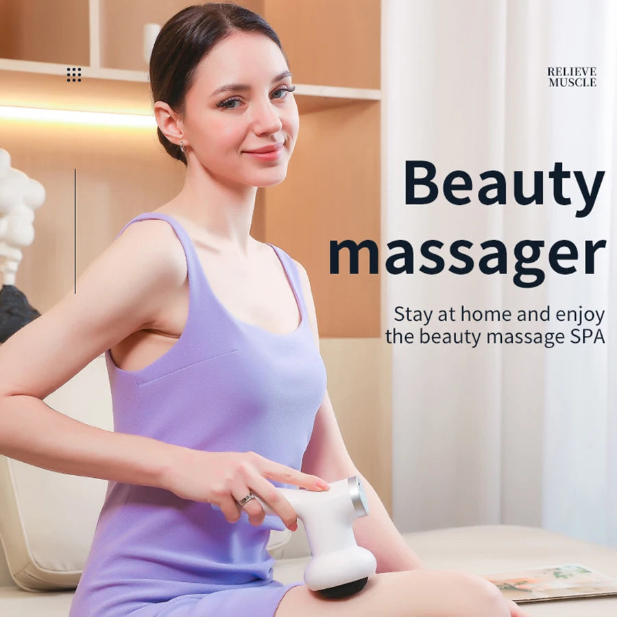 USB Body Massager – 8 Levels & 5 Massage Heads Handheld Body Massager Axl