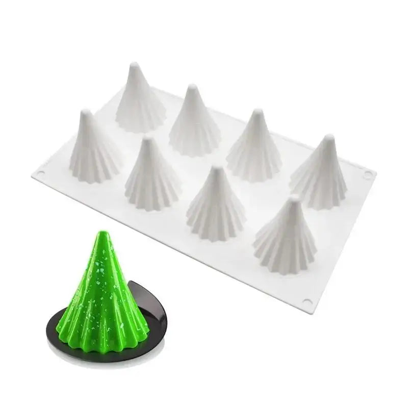 8-Grid Christmas Tree Silicone Mold – Chocolate, Candle & Fondant Silicone Baking Mold Axl