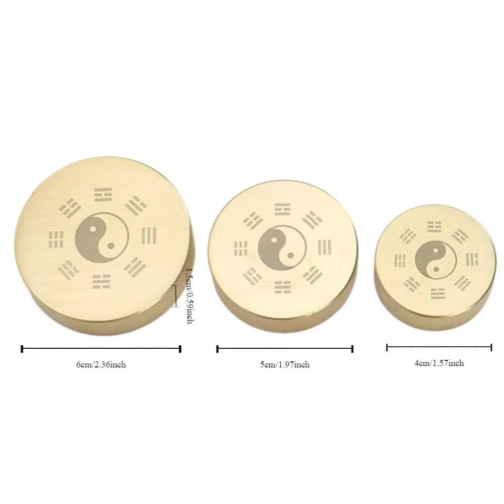 Solid Brass BaGua Paperweight – Chinese Brush Rest Décor Brass Paperweight Axl