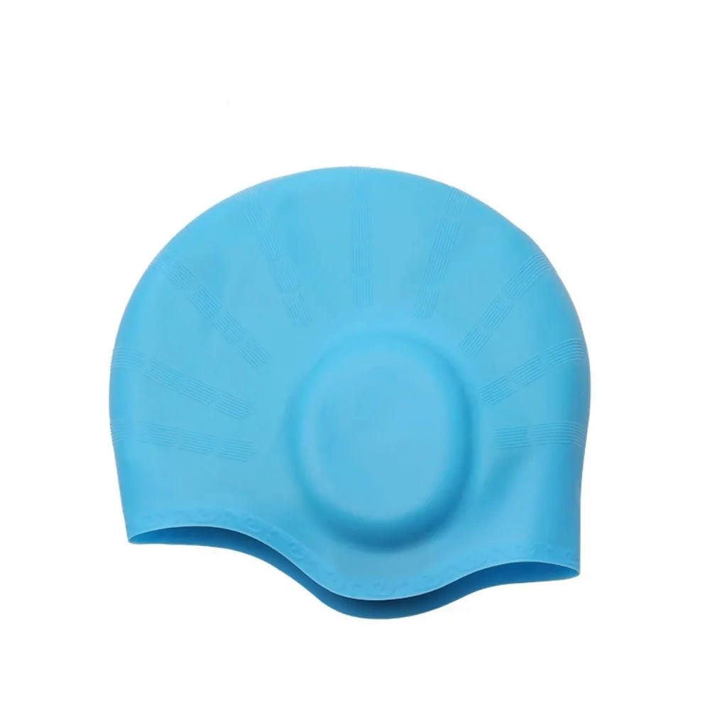 Silicone Swim Cap with Ear Pockets – Large Size, High Elasticity Silicone Swim Cap Axl Blue
