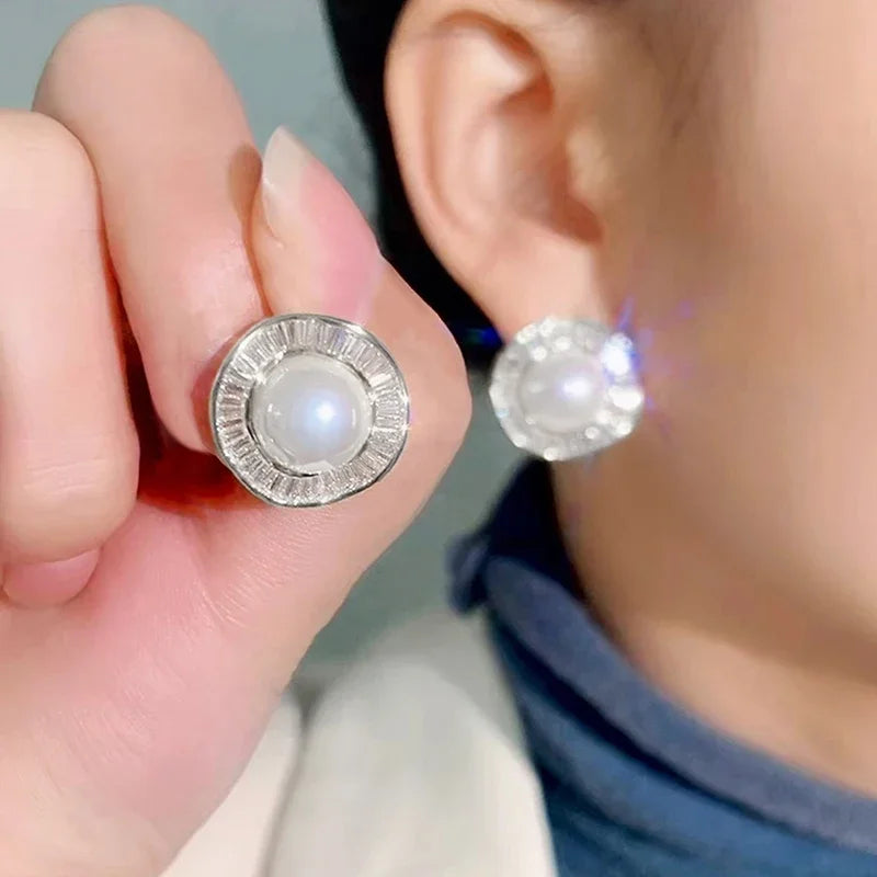Huitan Simulated Pearl Stud Earrings – Dainty Fashion Jewelry Pearl Stud Earrings Axl
