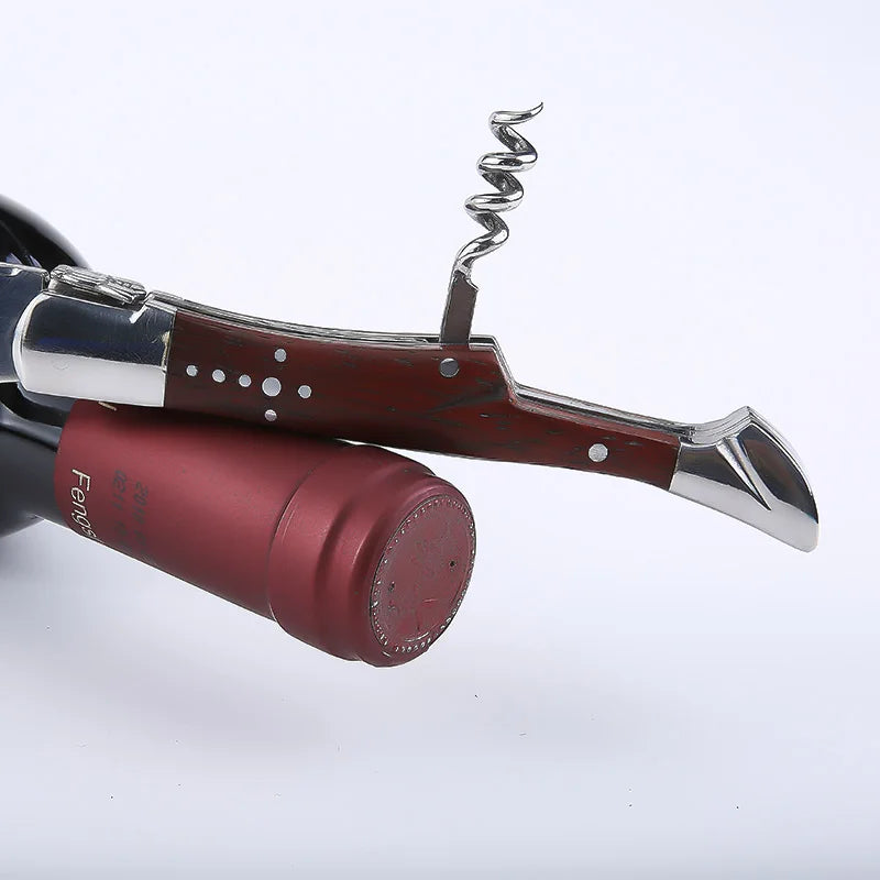 Laguiole Wine Corkscrew – Olive Wood & Stainless Steel Wine Corkscrew Axl