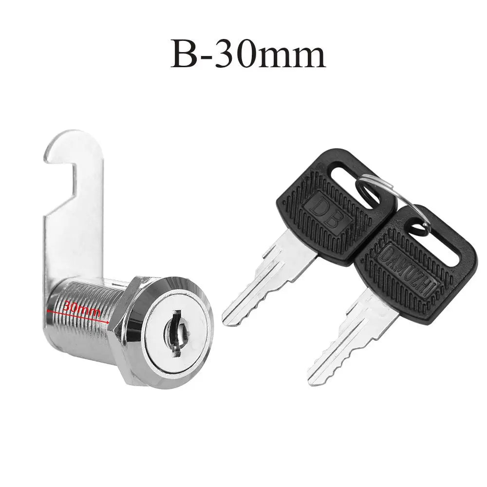 Zinc Alloy Cam Lock with 2 Keys – Cabinet Drawer Mailbox Cam Lock Axl B-30mm