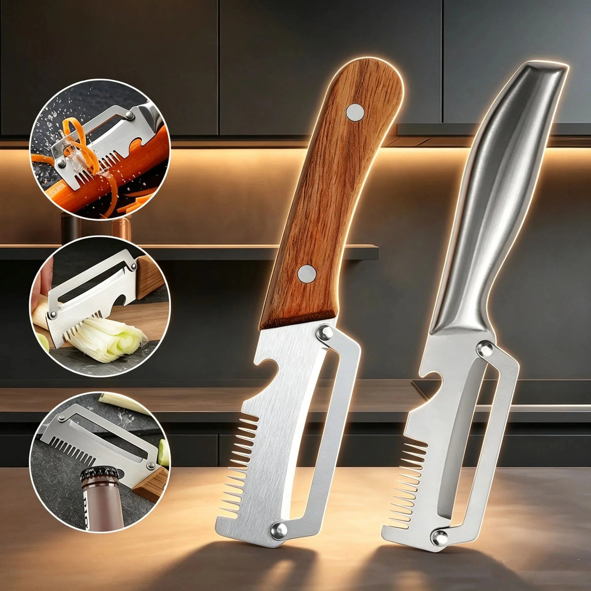 3-in-1 Stainless Steel Vegetable Peeler, Slicer & Shredder Vegetable Peeler Shredder Axl