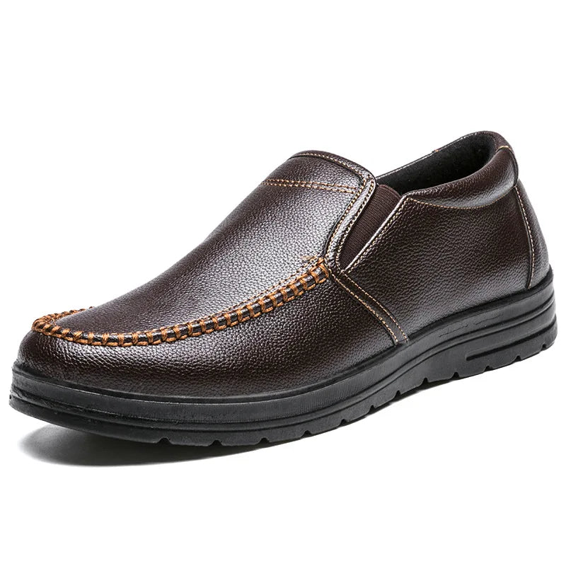 YBQJOO Men's Slip-On Loafers – Breathable Flat Casual Shoes Men's Slip-On Loafers Axl Brown 45