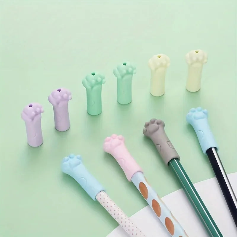 Cat Paw Eraser Set with Writing Stand – 30/50 Pcs Pencil Caps Novelty Eraser Set Axl