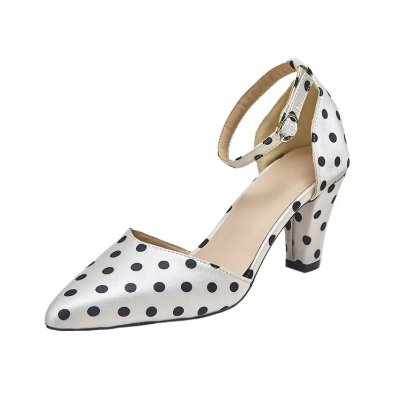 VKJF Polka Dot High Heel Sandals – Women's Buckle Pumps High Heel Sandals Axl