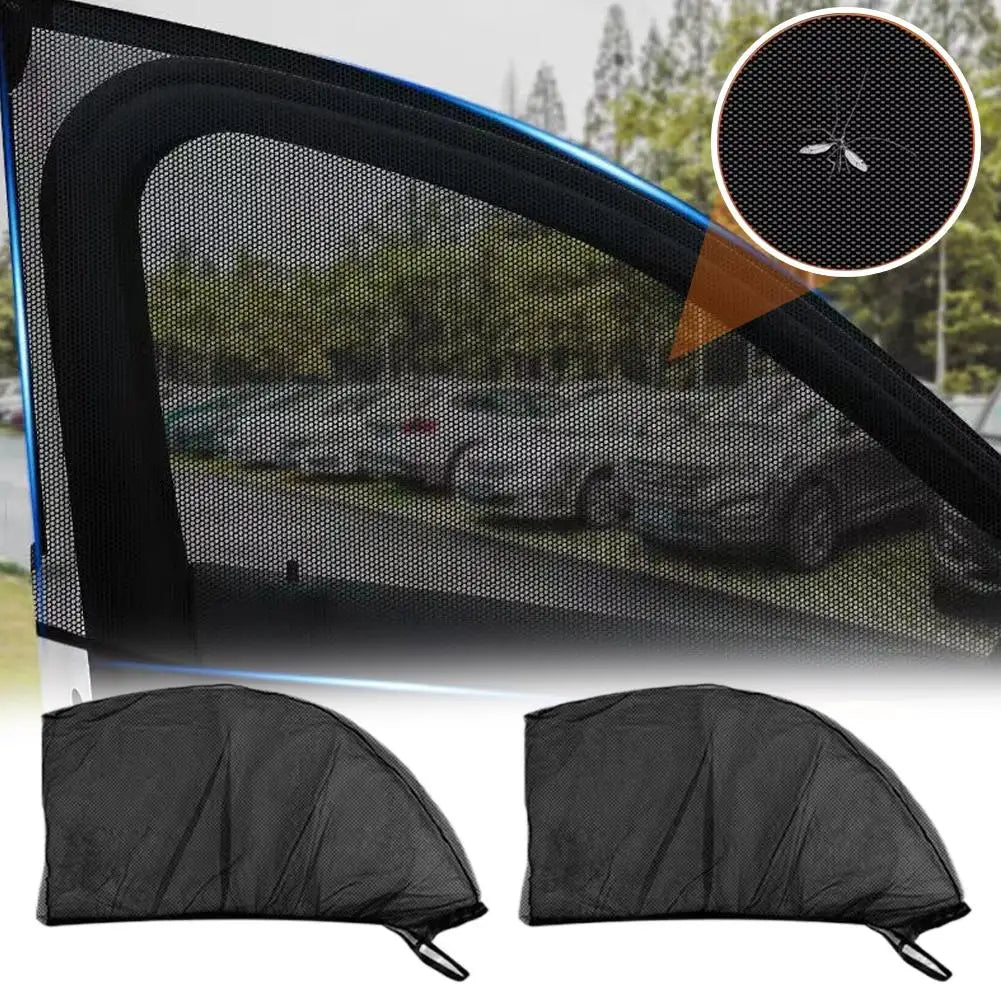 2-Pack Car Window Mesh Sunshade – UV & Insect Screen Net Car Window Sunshade Axl
