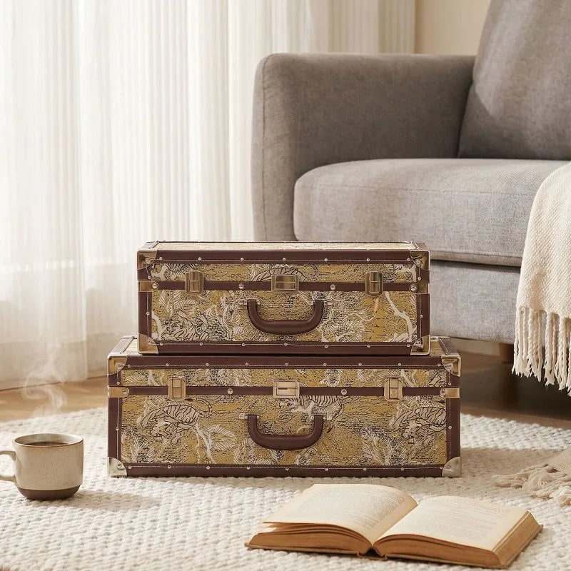 Retro Leather Storage Box – 50L Luxury Closet Organizer Bin Leather Storage Box Axl