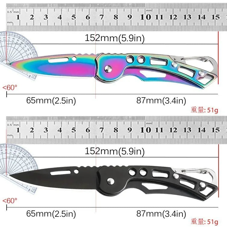 Stainless Steel Folding Pocket Knife – EDC Keychain Knife Folding Pocket Knife Axl