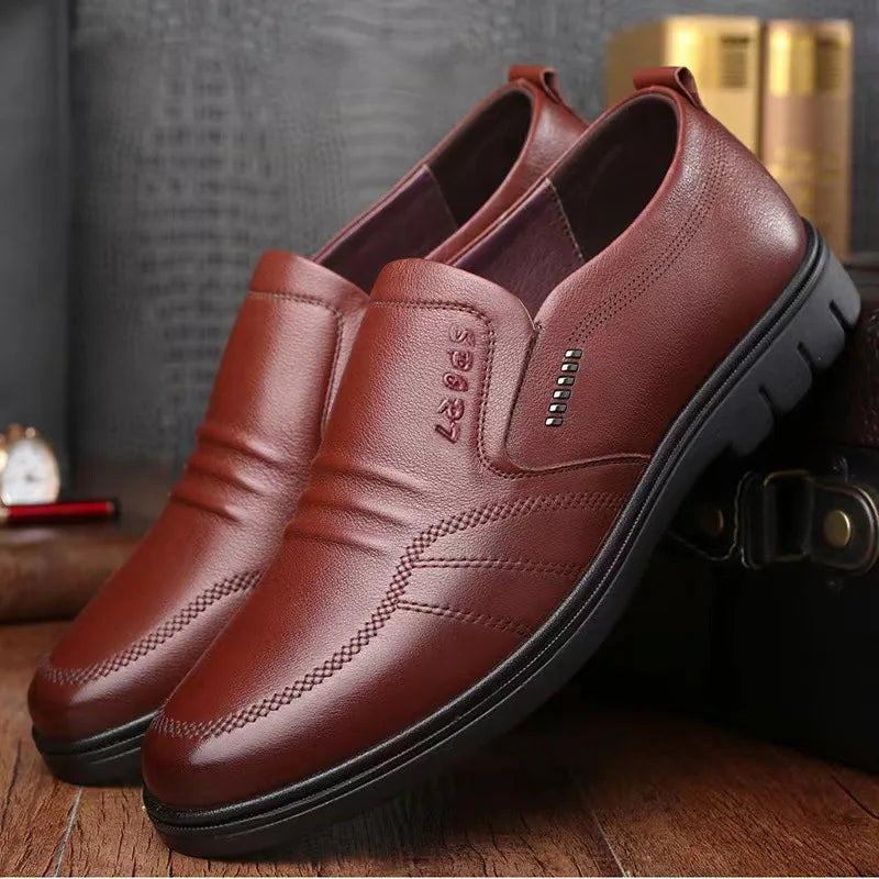 YBQJOO Men's Black Slip-On Loafers – Breathable Business Shoes Men's Loafers Axl Brown 39