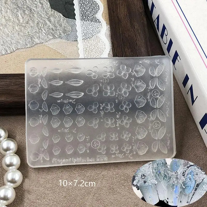 Silicone 3D Flower Nail Art Mold – Reusable DIY Petal Template Nail Art Mold Axl A4