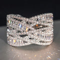 Huitan Cross Finger Ring – Silver Cubic Zirconia Fashion Ring Fashion Ring Axl DJ129 10