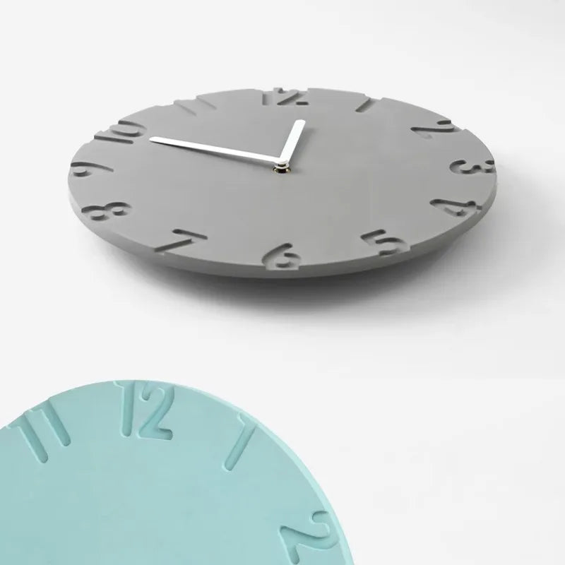 Modern Silent Wall Clock – Minimalist Concrete Luxury Decor Decorative Wall Clock Axl