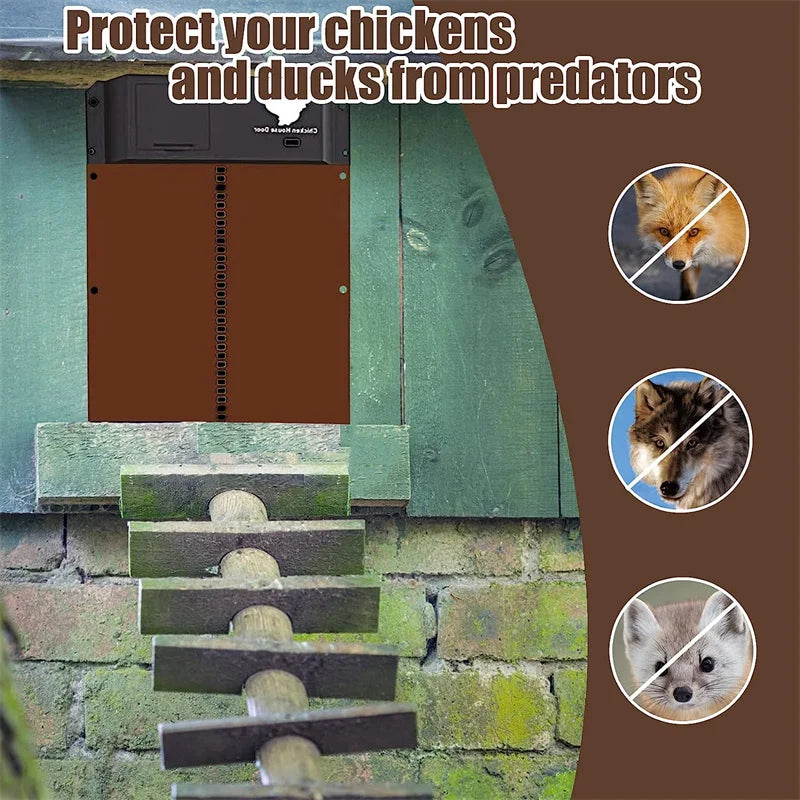 Automatic Chicken Coop Door Opener – Light Sensor Battery Powered Coop Door Opener Axl