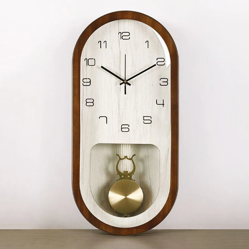 Silent Swing Wall Clock – Minimalist Walnut Wood Home Decor Wall Clock Axl
