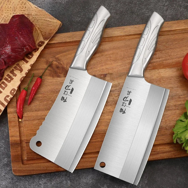 PLYS 2-Piece Meat Cleaver & Slicer Stainless Steel Knife Set Kitchen Knife Set Axl 2pc Set