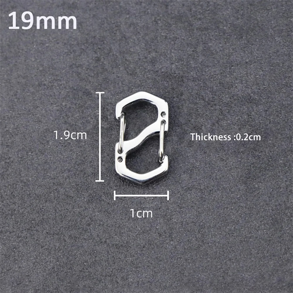 10-Pack S-Type Locking Carabiner Clips – Stainless Steel Locking Carabiner Clips Axl 19mm 10PCS