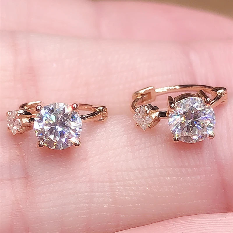 Huitan Rose Gold Hoop Earrings – Cubic Zirconia Women Hoop Earrings Axl