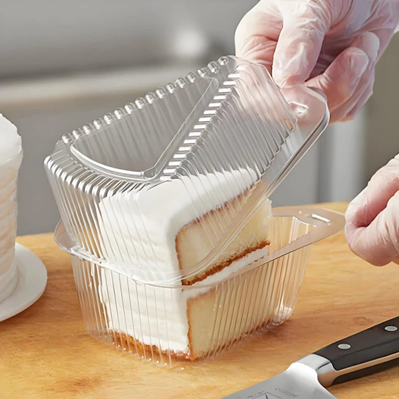 Triangle Slice Cake Clamshell Boxes – Clear Plastic 50/100/150 Pack Cake Slice Container Axl
