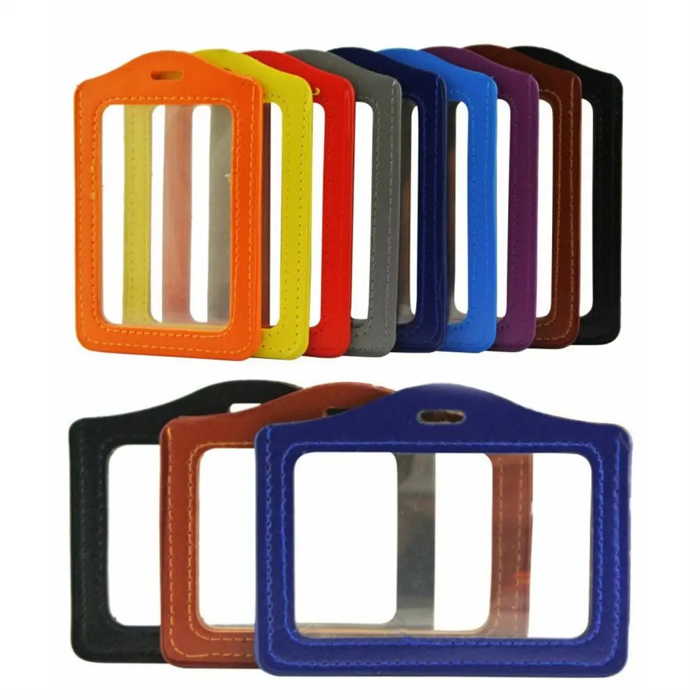 PU Leather Double-Sided ID Badge & Card Holder Case ID Card Holder Axl