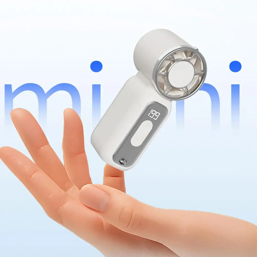 USB Rechargeable Mini Handheld Fan – Digital Display & LED Portable Handheld Fan Axl