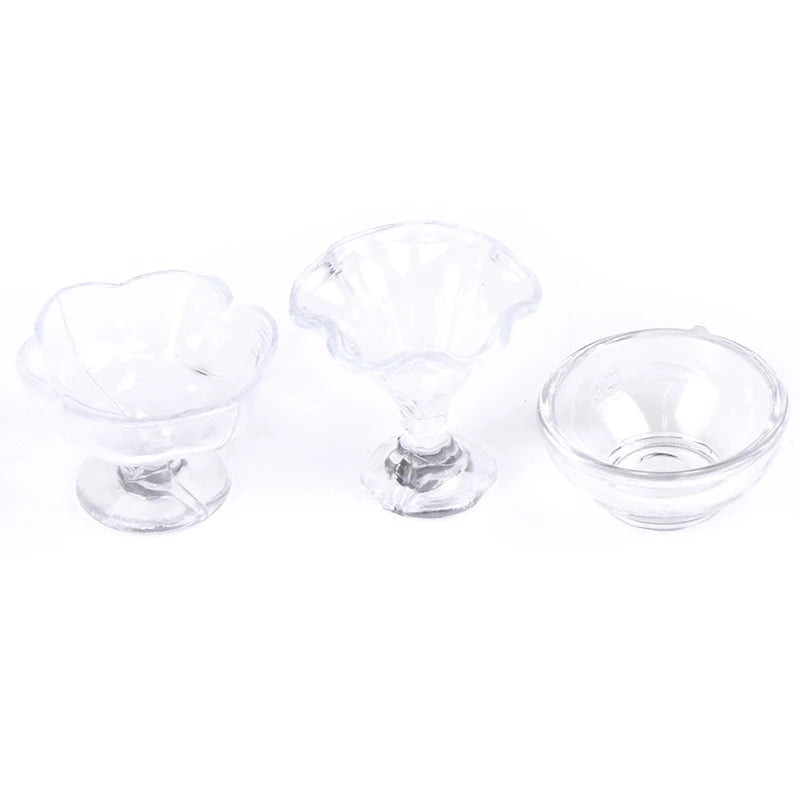 17-Pc 1:12 Dollhouse Miniature Transparent Tableware Set Dollhouse Miniature Set Axl