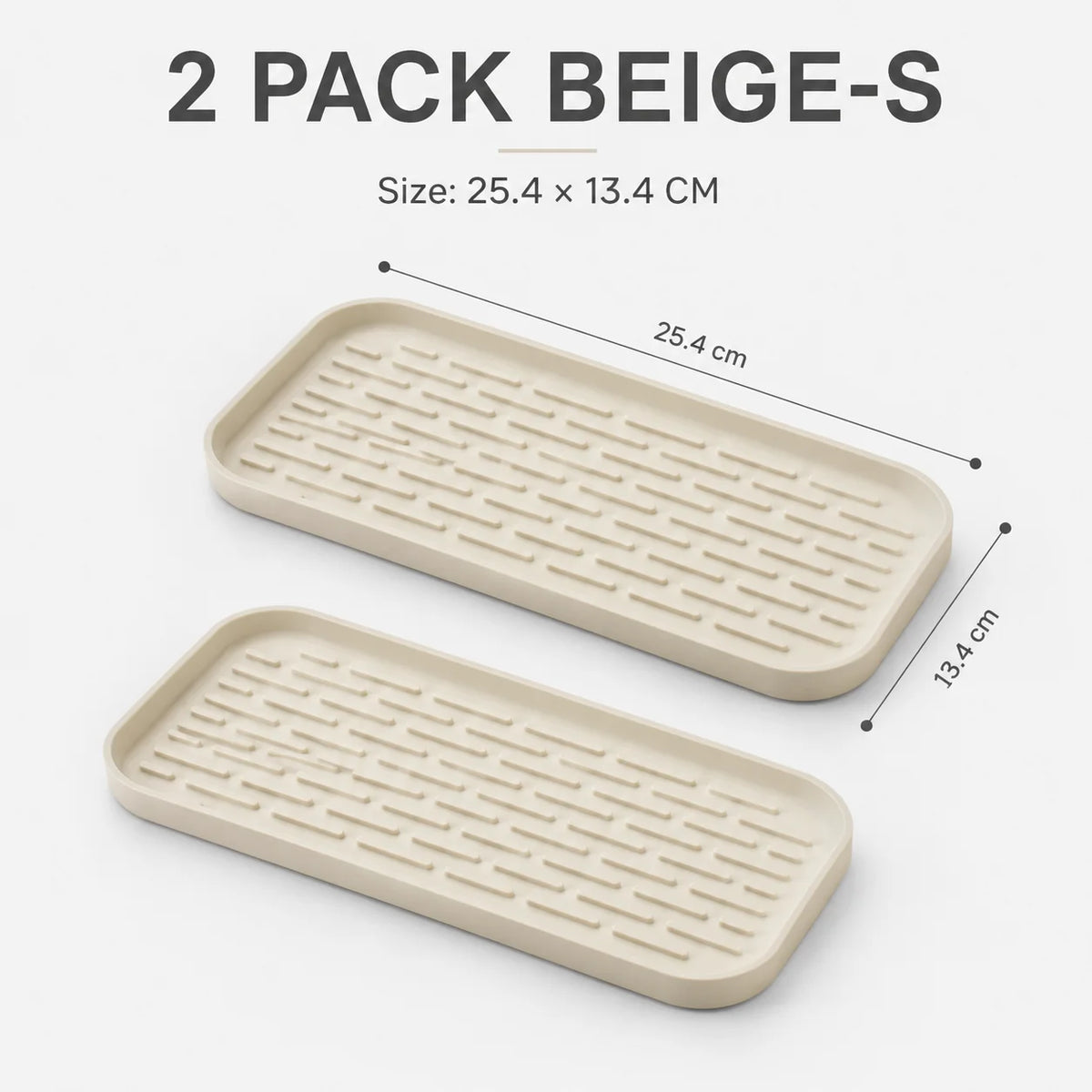 2-Pack Silicone Sink Organizer Tray & Dish Drying Mat – BPA-Free Silicone Organizer Tray Axl 2 Pack Beige-S other
