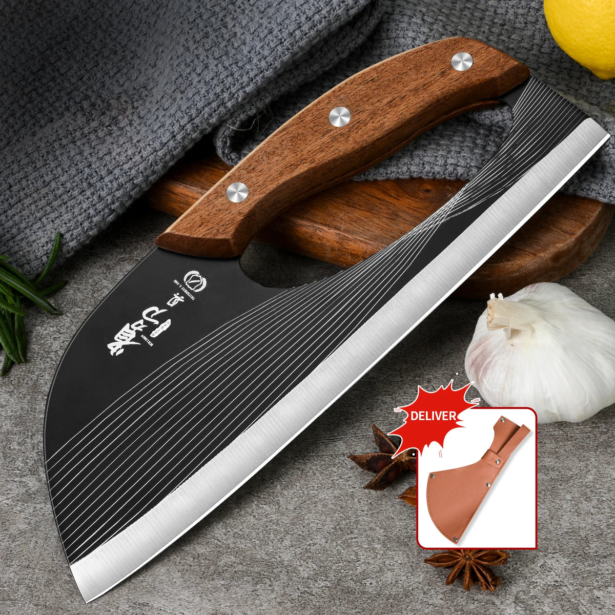 PLYS Chef's Knife – Sharp Stainless Steel Kitchen Knife Chef's Knife Axl