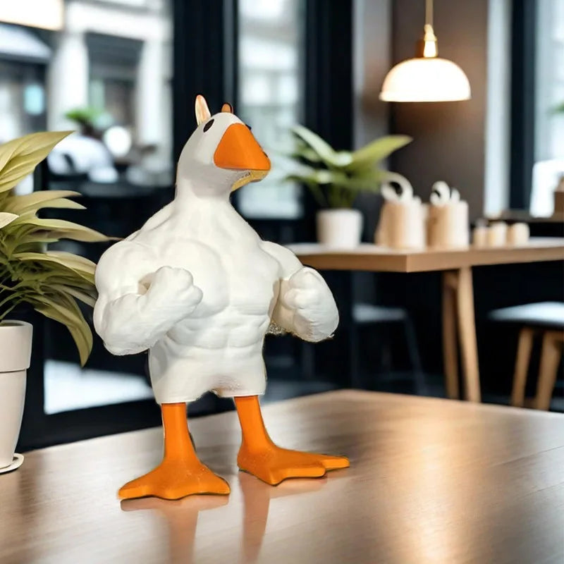 Muscle Duck Figurine – Modern Resin Desktop Ornament Decorative Figurine Axl