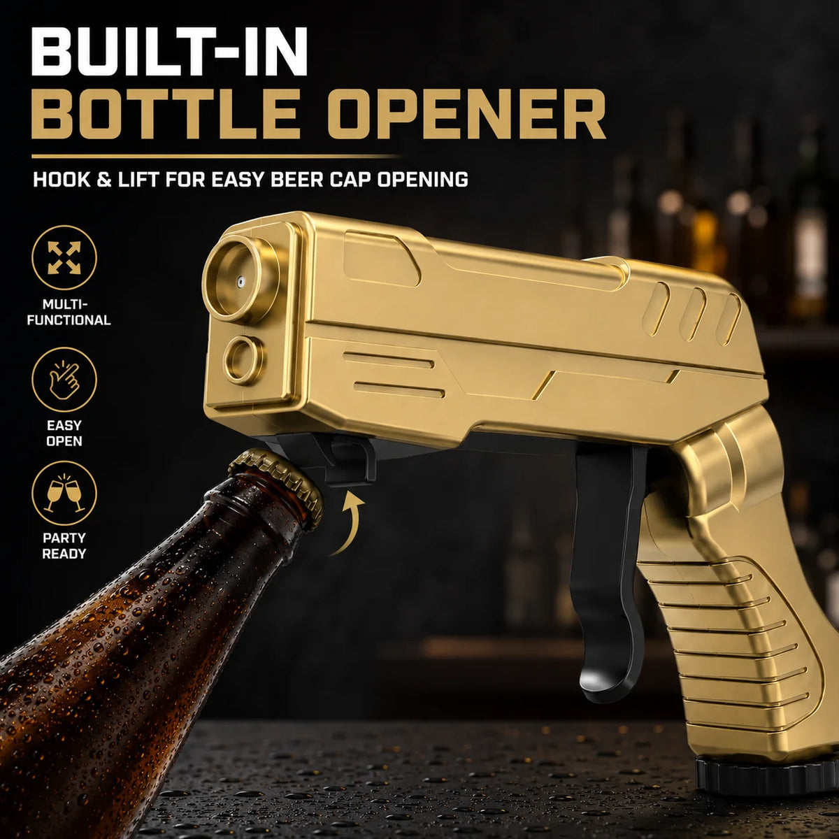 Champagne Gun Shooter – 3-in-1 Bubbly Blaster & Wine Stopper Party Bar Tool Axl