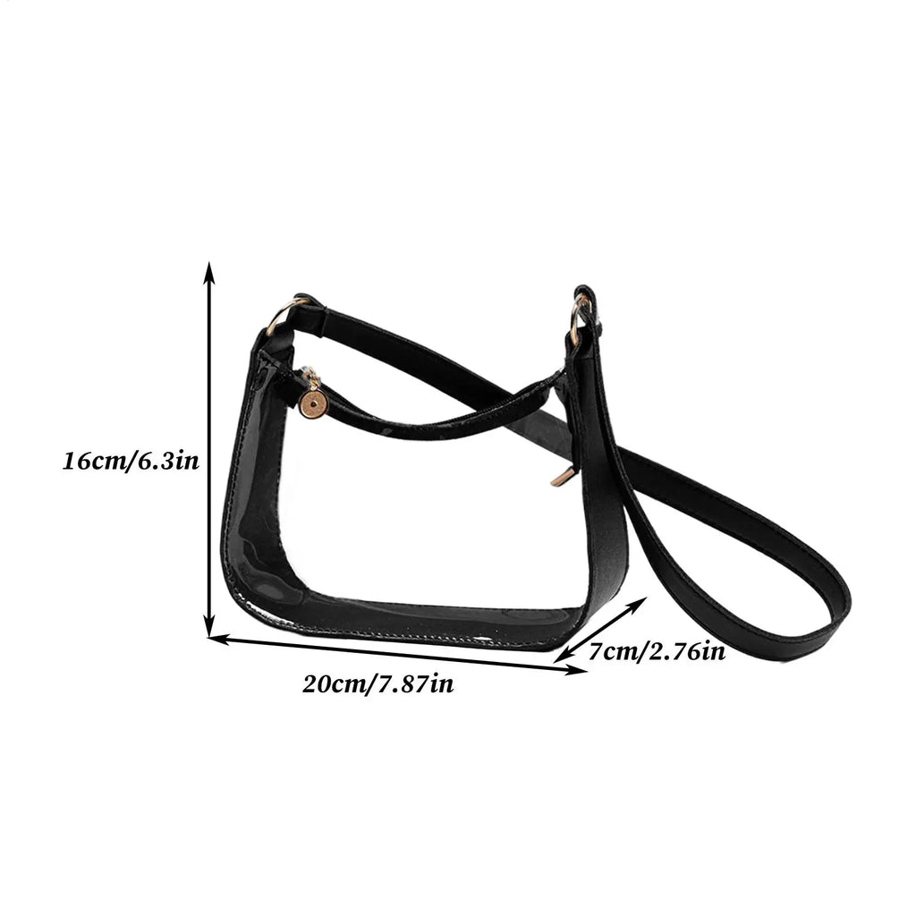 Clear PVC Jelly Shoulder Bag – Candy Color Transparent Purse Clear Shoulder Bag Axl