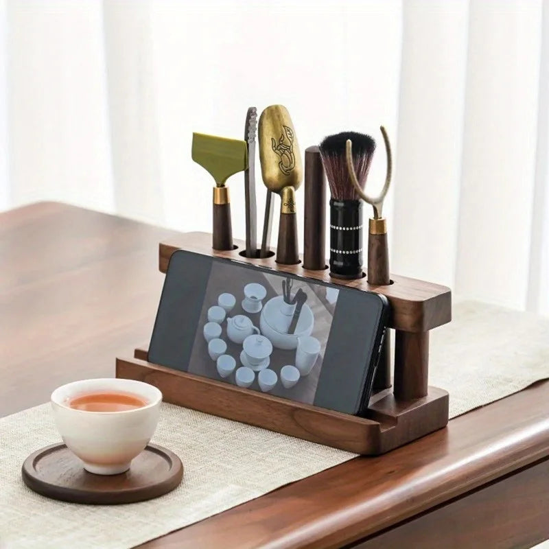 Solid Wood Tea Six Gentlemen Rack | Kung Fu Tea Ceremony Set Tea Ceremony Rack Axl