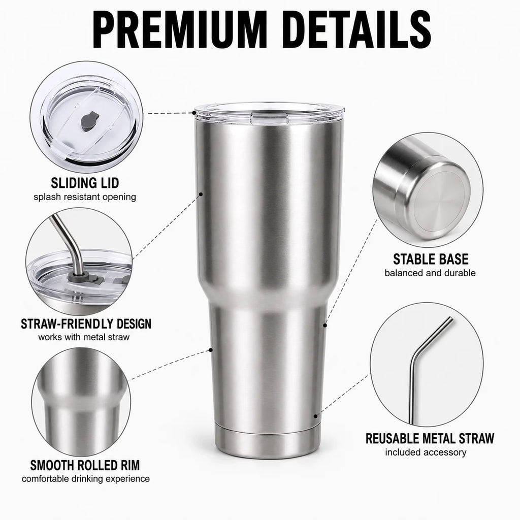 Uwhise 30oz Insulated Tumbler Vacuum Travel Mug with Straw Insulated Travel Tumbler Axl