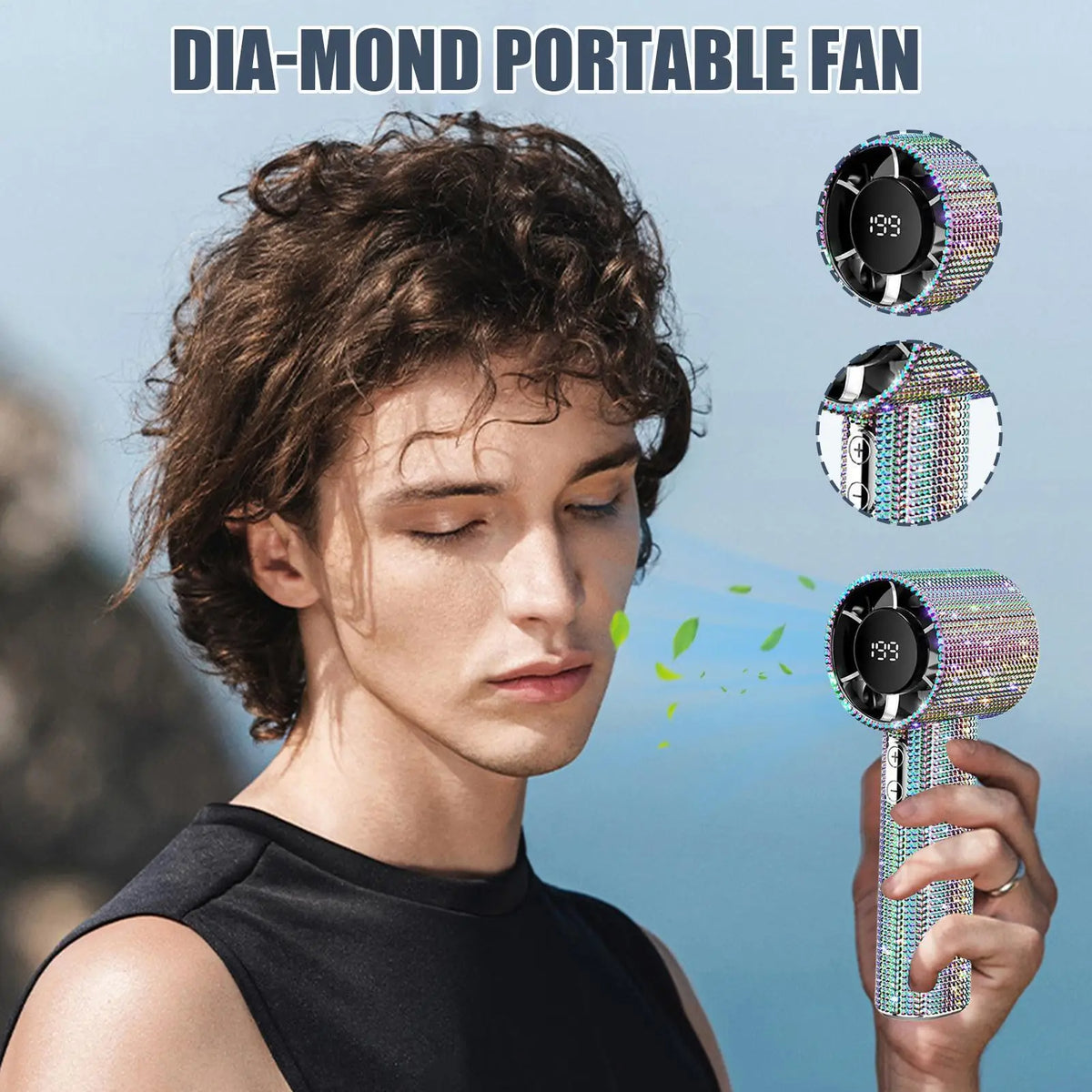 Rhinestone Handheld Fan – 199-Speed Quiet Portable Travel Fan Handheld Portable Fan Axl