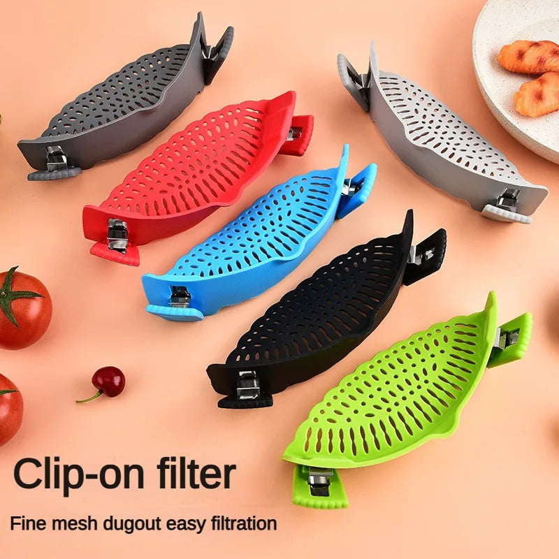 Clip-On Silicone Pot Strainer & Anti-Spill Water Drainer Pot Strainer Axl