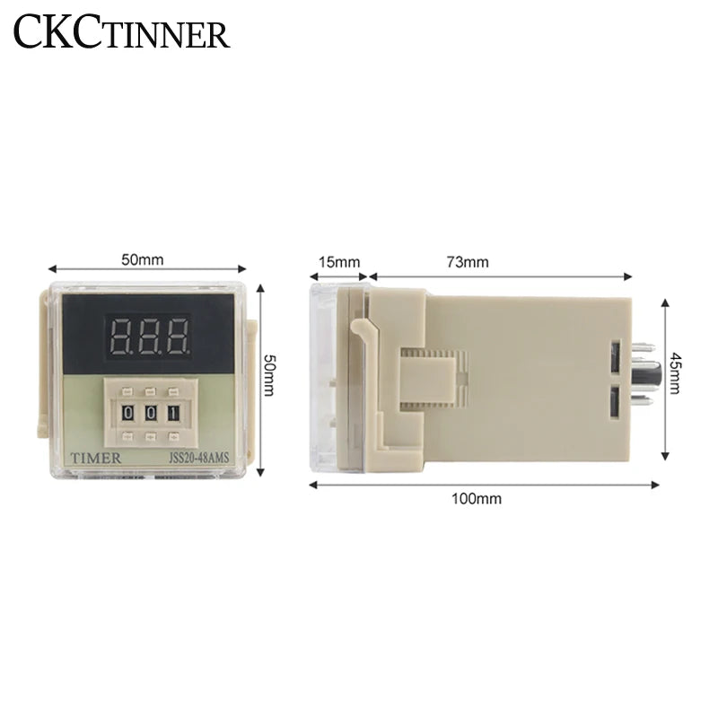 JSS20-48AMS LED Programmable Digital Time Relay & Socket Base Digital Time Relay Axl