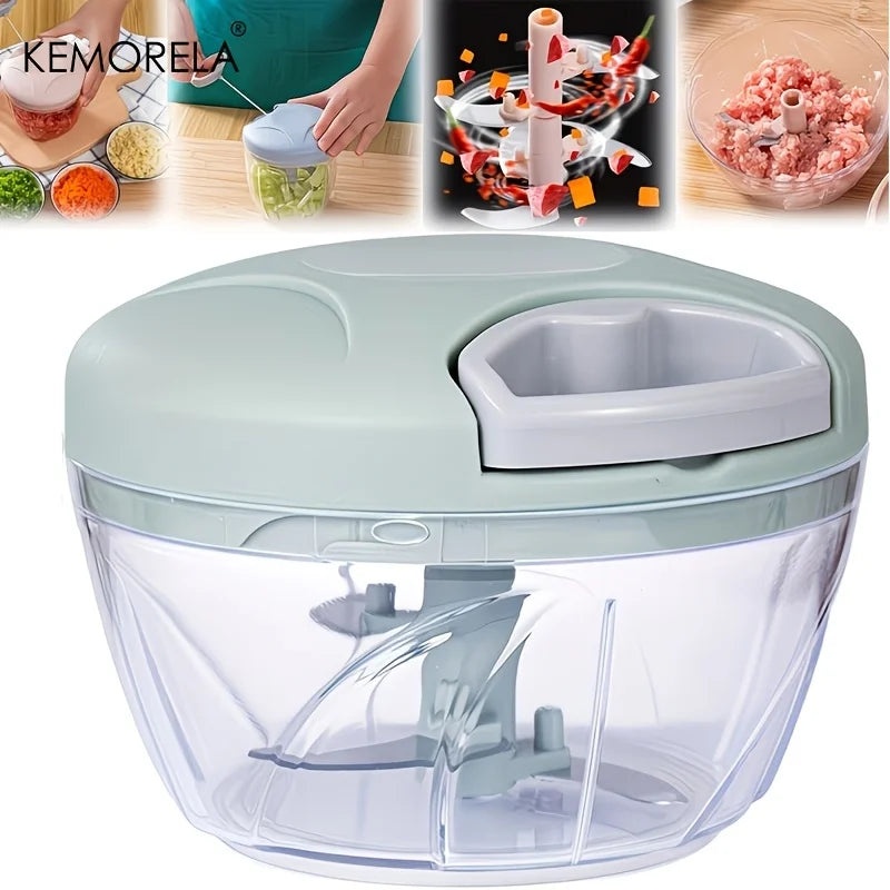 KEMORELA Manual Vegetable Chopper – Garlic & Onion Mincer 500/900ML Manual Food Chopper Axl 500ml Green