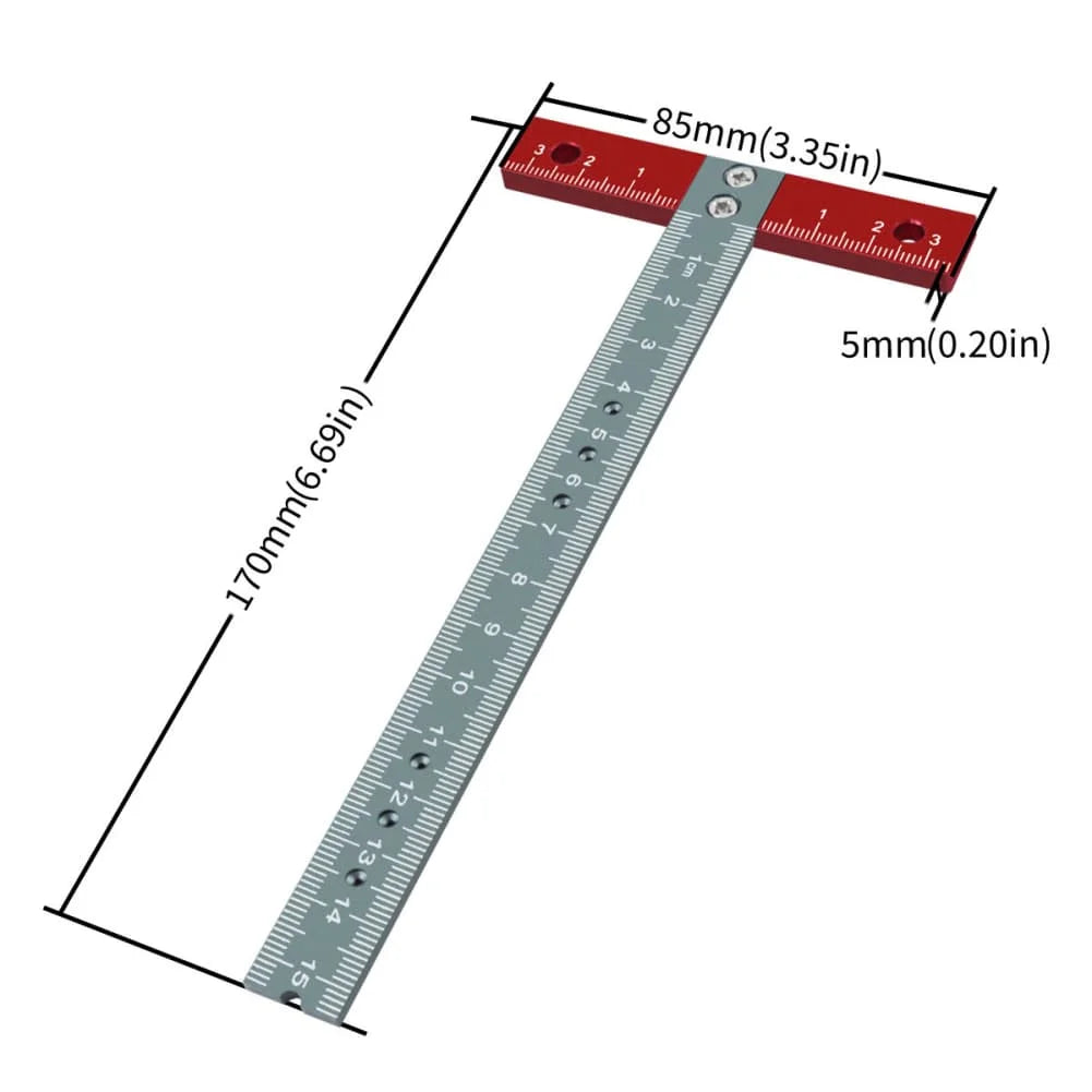 Aluminum Alloy T Square Ruler – Woodworking Marking Gauge Woodworking Marking Ruler Axl