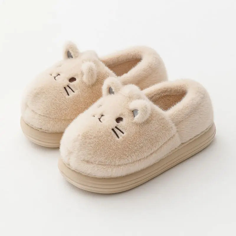 Women's Faux Fur Cat Slippers – Cozy Indoor Slides Size 36–45 Faux Fur Slippers Axl