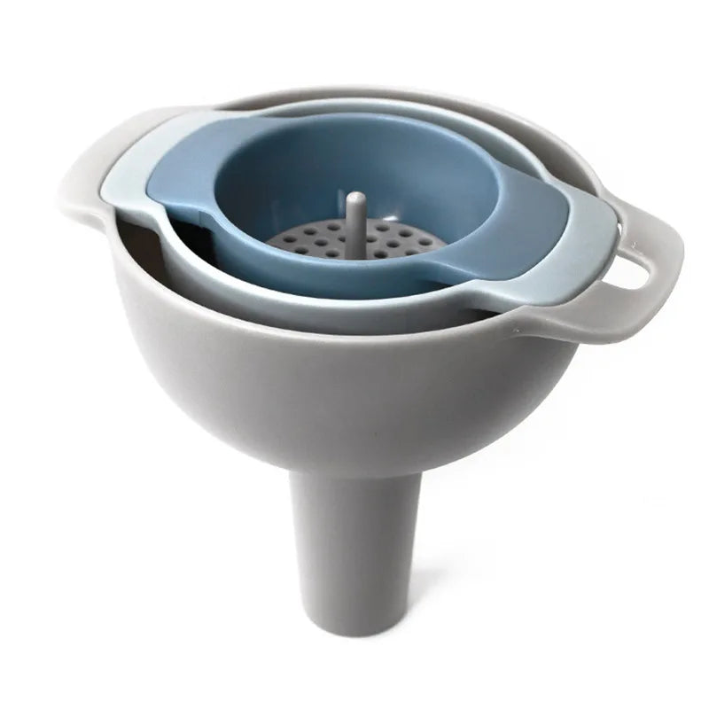 4-in-1 Kitchen Funnel Set with Strainer – BPA-Free Food Grade Kitchen Funnel Set Axl Blue
